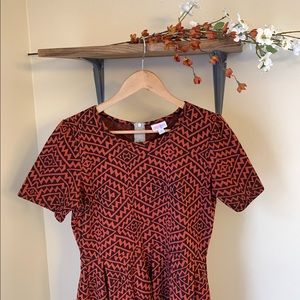 LuLaRoe Amelia Dress Black and Orange